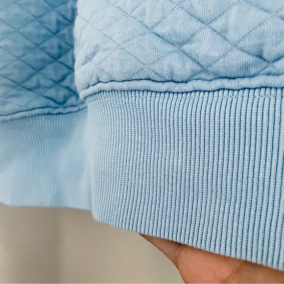 Lands’ End Quilted Baby Blue Pullover Large 42-44 - Picture 8 of 10
